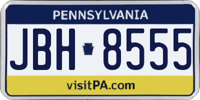 PA license plate JBH8555