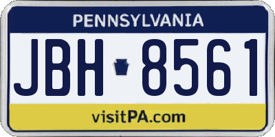PA license plate JBH8561