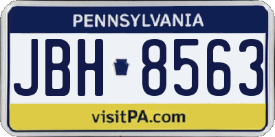 PA license plate JBH8563