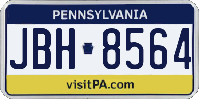 PA license plate JBH8564