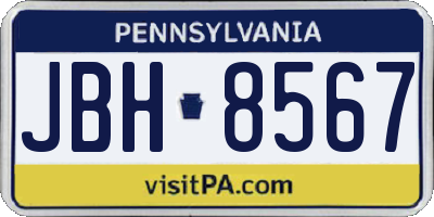 PA license plate JBH8567