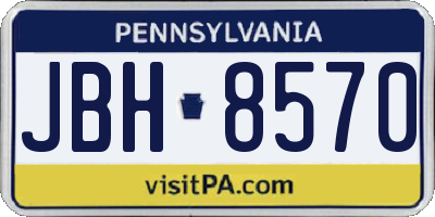 PA license plate JBH8570