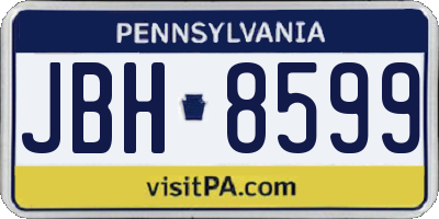 PA license plate JBH8599