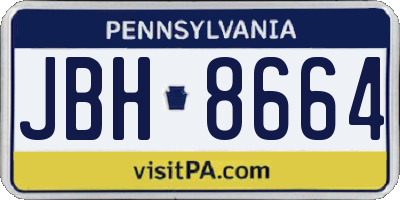 PA license plate JBH8664
