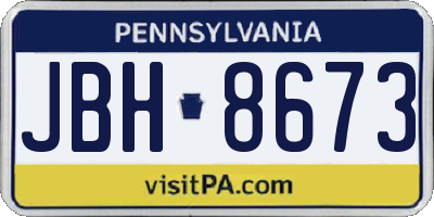 PA license plate JBH8673