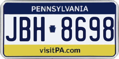 PA license plate JBH8698