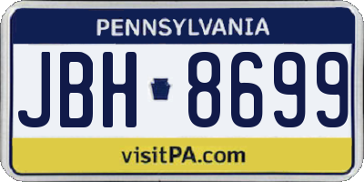 PA license plate JBH8699