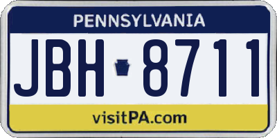 PA license plate JBH8711