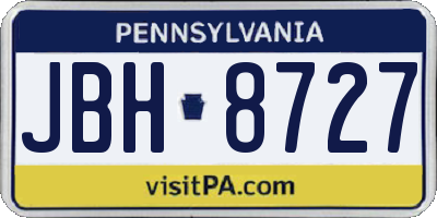 PA license plate JBH8727