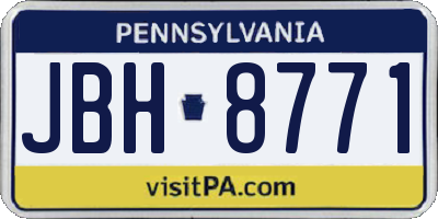 PA license plate JBH8771