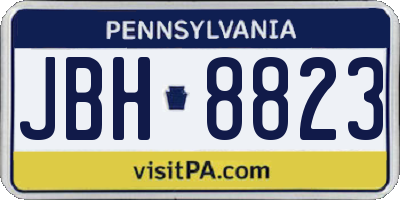 PA license plate JBH8823