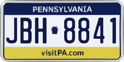 PA license plate JBH8841