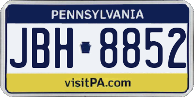 PA license plate JBH8852