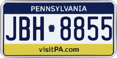 PA license plate JBH8855