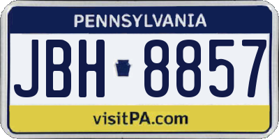 PA license plate JBH8857