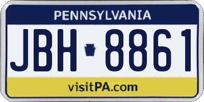 PA license plate JBH8861