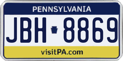 PA license plate JBH8869