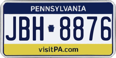 PA license plate JBH8876
