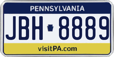 PA license plate JBH8889