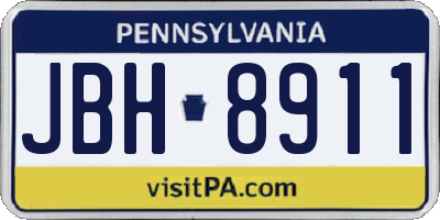 PA license plate JBH8911