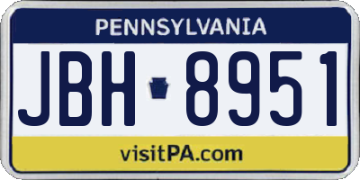 PA license plate JBH8951