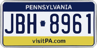 PA license plate JBH8961