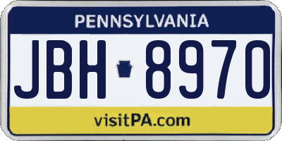 PA license plate JBH8970