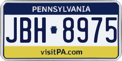 PA license plate JBH8975