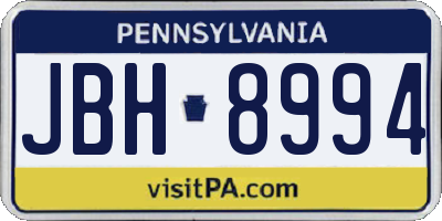 PA license plate JBH8994