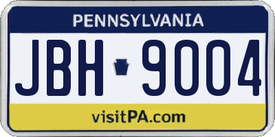 PA license plate JBH9004