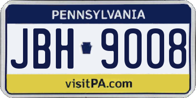 PA license plate JBH9008