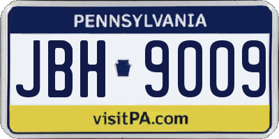 PA license plate JBH9009