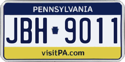 PA license plate JBH9011