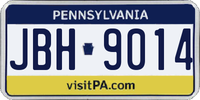 PA license plate JBH9014