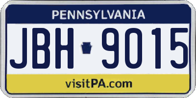 PA license plate JBH9015