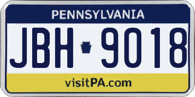 PA license plate JBH9018