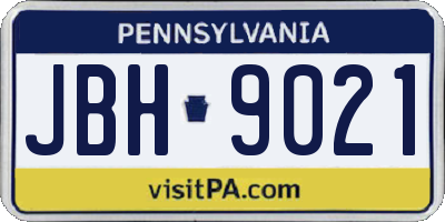 PA license plate JBH9021