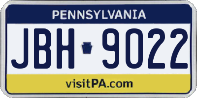 PA license plate JBH9022