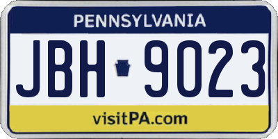 PA license plate JBH9023