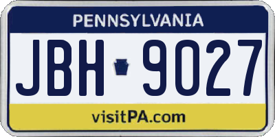 PA license plate JBH9027