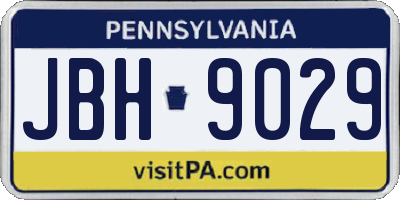 PA license plate JBH9029