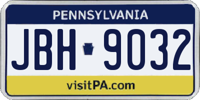 PA license plate JBH9032