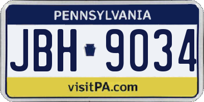 PA license plate JBH9034