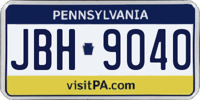 PA license plate JBH9040