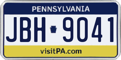 PA license plate JBH9041