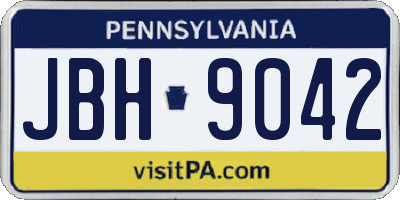 PA license plate JBH9042