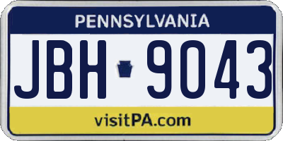 PA license plate JBH9043