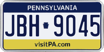 PA license plate JBH9045