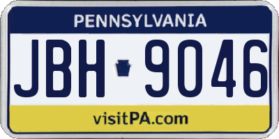 PA license plate JBH9046