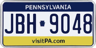 PA license plate JBH9048